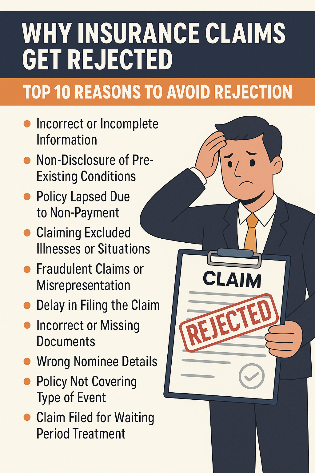 Why Insurance Claims Get Rejected – Top 10 Reasons to Avoid Rejection (2025 Guide)